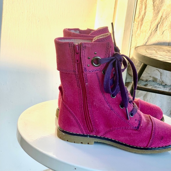 Pediped Flex Tall pink suede boots SIZE US 9-9.5/ EU 26 - Picture 2 of 11